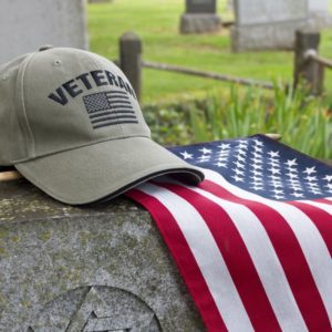 military cap with usa flag